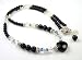 April Diamond Swarovski Crystal Birthstones and Onyx with Sterling Silver