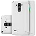 LG G Stylo Case - 3C-Aone Sparkle Quick Window Smart Wake up / Sleep Pu Leather Cover Hard Plastic Case Shell for LG G Stylo H631 MS631 LS770 | LG G4 Stylus(NOT Compatible for LG G4) (White)