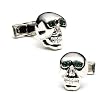 Sterling Silver Emerald Eye Skull Cufflinks