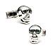 Sterling Silver Emerald Eye Skull Cufflinks