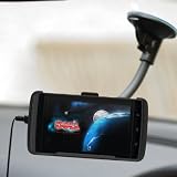ULTIMATEADDONS Car Kit with Flexible Gooseneck Mount for Dell Streak Mini 5 + Free USB Car charger + 8 Pack Screen Protectors