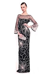 Chiffon/Taffeta/Tulle Long Sleeves Crystals Applique Beaded Crystal Lace Wedding Party Dress/Maxi Dress 