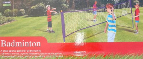 QUALITY BOXED GARDEN BADMINTON SET FOR 4 PLAYERS