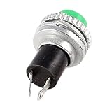 SODIAL(R)10個瞬間的SPST NOグリーンラウンドキャッププッシュボタンスイッチAC 3A/125V 1.5A/250V