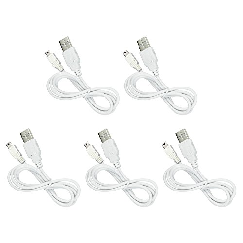 5 Pack Fenzer White Data Sync Charger Cable for Navigon GPS 100 2110 2120 max 5100 5110 7100 7110 8110 Pockt LOOX N100 Porsche Design P'9611