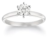 14k Choice of White or Yellow Gold Round Diamond Solitaire Engagement Ring (3/4 ct, H-I Color, SI2-I1 Clarity)