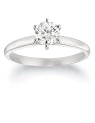 14k White Gold Round Diamond Solitaire Engagement Ring (3 4 Ct, H-I Color,... by 