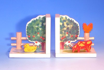 Childrens Toyshop  Toys : Wooden Farm Book Ends