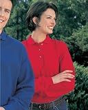 Tri-Mountain Women's pique long sleeve golf shirt. 602