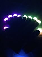 WDCS LED Gloves Party Light Show Gloves- 6 Light Flashing Modes. The Best Gloving & Lightshow Dancing Gloves for Clubbing, Rave, Birthday, EDM, Disco, and Dubstep Party (Black 6 Modes)