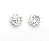 Diamond Earrings 1.85k G.V.V.S. Brilliant Diamonds Clustered on 18k White Gold with Post Earrings Made in Italy