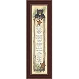 Cabin Rules-Rustic-Black Bear-Tin Star-Framed Art Print by 