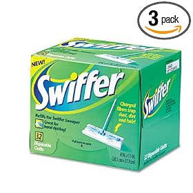 Swiffer Sweeper Dry Sweeping Cloths, Unscented, 32-Count Boxes (Pack of 3)