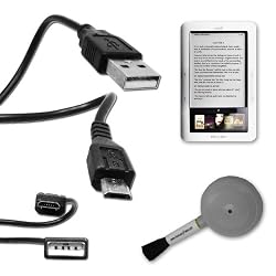 Barnes and Noble NOOK Micro USB Charging Cable *Includes Cleaning Blower Brush (Nook not included, Does not Charge Nook Color)