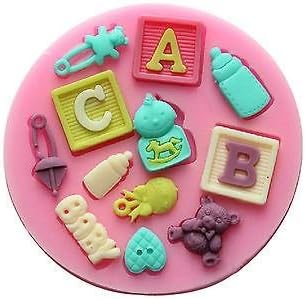 Lovely Mold : 3D Silicone Cartoon ABC Fondant Cake Cupcake Candy Decorating Cutter Mold Tools