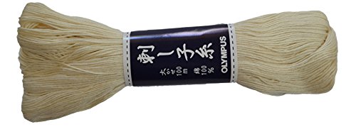Olympus Sashiko Thread - NATURAL # 102 - 100m Skein - Japanese Quilting & Embroidery