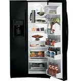 GE Profile: PSHF6TGXBB 25.5 cu. ft. Side-by-Side Refrigerator with 3 Glass Shelves, ExpressChill Cri