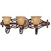 Minka Lavery 5953-126, Belcaro Reversible Glass Wall Vanity Lighting, 3 Light, 300 Watts, Walnut