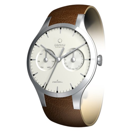 Obaku By Ingersoll Gents Cream Dial Brown Leather Strap Watch