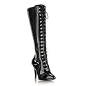 Pleaser Boots Women's VANITY-2020 4" Lace-Up Knee Boot Side Zip