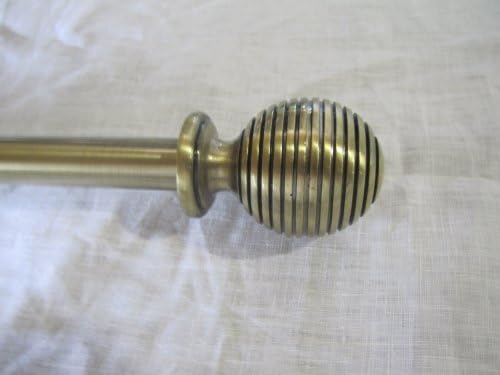 Urbanest Zinc Cast Ripple Ball Drapery Curtain Rod Set 3/4" (Antique Brass, 28"-48")