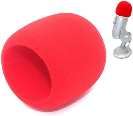DIPAR® Red Foam Windscreen Designed to fit the Blue Yeti, Yeti Pro Condenser Microphone, MXL, Audio Technica, and Other Large Microphones 1PCS (red)