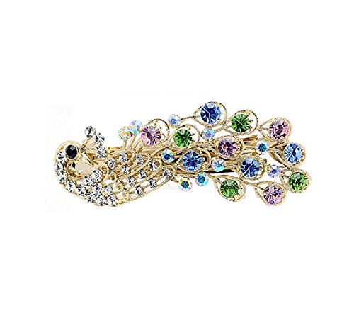 Jackie Fashion Women Lady Peacock Full Crystal Rhinestones Hairpin Hair Clip
