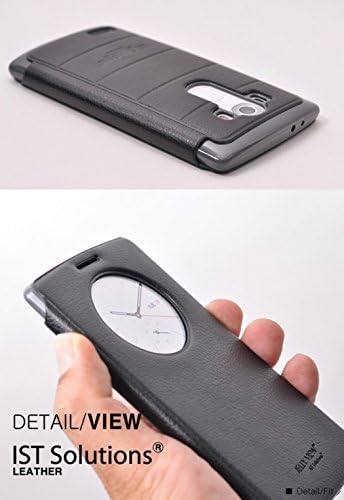 LG G4 Case,[BLACK] IST Leather [Quick Circle View] Leather Flip Cover Case Jelly Shell Cover Auto ON/Off For LG G4 (Black)