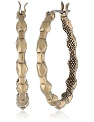 Sam Edelman 20mm Small Faceted Antique Worn Gold Colored Hoop Earrings