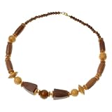 Ria's Choice Wood Beaded Long Collar Necklace