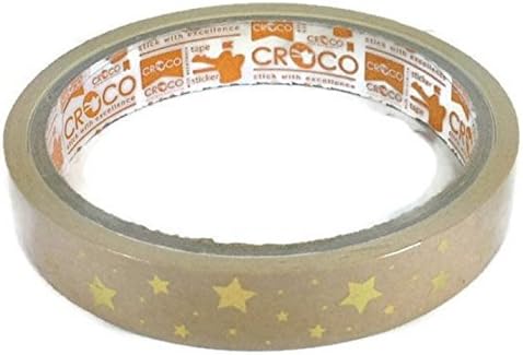 Chic CROCO Glossy Printed Sticker Roll, Gold Star craft paper