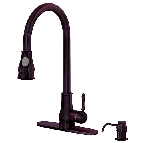 FREUER Bella Classico Collection: Pull Out Spray Kitchen Sink Faucet, Oil Rubbed Bronze