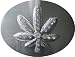 Mens Rhinestone Oval Marijuana Leaf Metal Belt Buckle