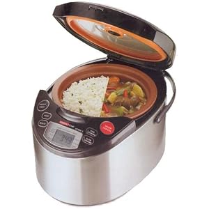 VitaClay VF7900-4 Chef Gourmet 8-Cup Rice and Slow Cooker Pro, Brushed Stainless by Vitaclay