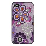 41ZfFEH7lwL. SL160  Spot Diamond Rhinestone Purple Violet Flower Design Snap on Protector Hard Case Cover for Apple Iphone 4, 4th Generation Compatible for Both AT&T and Verizon