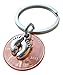 JewelryEveryday Baby Feet Charm Layered Over 2013 Penny Keychain; Mother's Keychain, Father's Keychain