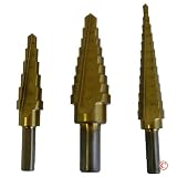 Neiko 3 Pcs Titanium Step Drill Bits Set M2 Steel - 28 Sizes