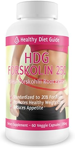HDG Pure Forskolin 250mg - Coleus Forskohlii Root Extract standardized to 20% - Weight Loss and Fat Burner Supplement - Natural Appetite Suppressant | 60 DAYS SUPPLY | Backed By Our Customer 100% Money Back Guarantee.