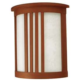 American Fluorescent MIS213KECT Two-Light 13-Watt 11-Inch, Oak Veneer Mission Sconce Light Fixture