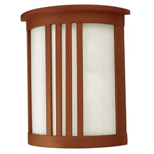 American Fluorescent MIS213KECT Two-Light 13-Watt 11-Inch, Oak Veneer Mission Sconce Light... by 
