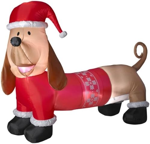 Airblown Inflatable 7' Long Christmas Dachshund in Sweater Indoor/Outdoor Decoration