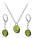 Jewelry : Vitrial Swarovski Crystal Earring Pendant Sterling Silver 16" 18" 20" 22" 24" 30 1 MM Rolo Chain Necklace Set with Spring Ring Clasp
