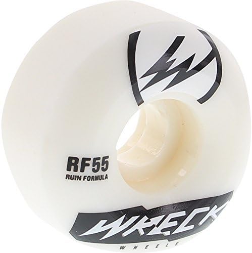 Wreck Wheels W2 White / Black Skateboard Wheels - 55mm 101a (Set of 4) by Wreck Wheels