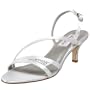 Dyeables Women's Avery Slingback Sandal,White Satin,8.5 W US