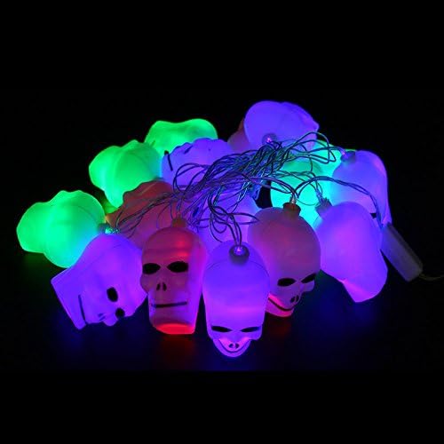 16 Mini Pumpkins LED String Light Skull Lights for Halloween Decoration Party (Skull)