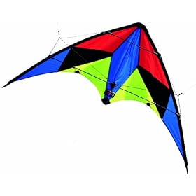 Brookite Phantom Sport Kite - Green/Blue/Yellow/Black, 117 X 66 cm