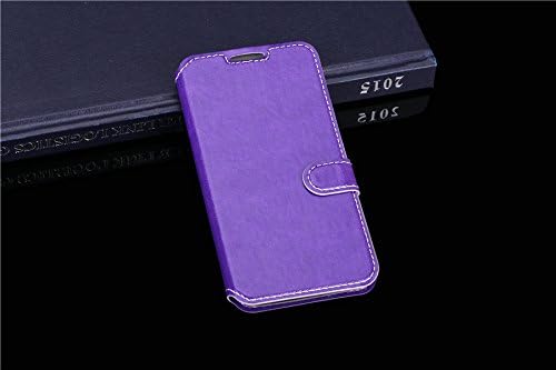 Samsung Galaxy S6 Edge Case - Unismart ® Stand Pu Leather Wallet Case Cover with Card Slot for Samsung Galaxy S 6 Edge G925 (Purple)