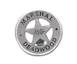 Legends of the Wild West Deadwood Marshal Lawmen Die Cast Badge Emblem with Safe and Easy Magnetic Clip