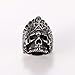 PAURO Cool Feather Dayak Indian Headdress Punk Skull Stainless Steel Mens Ring