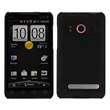 GTMax Black Hard Rubber Snap On Crystal Cover Case For Sprint HTC EVO 4G CDMA Cell Phone